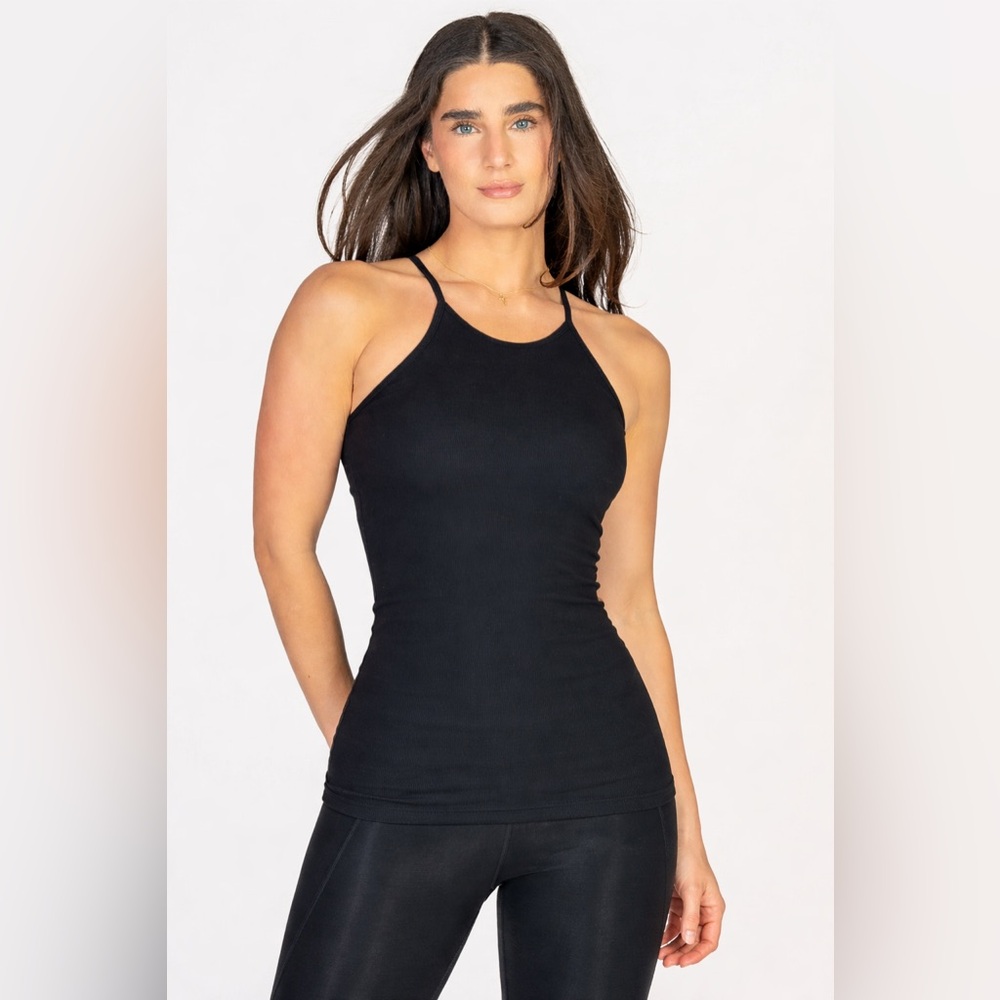 Senita Athletics Black Thin Strap Tank Size Medium Black